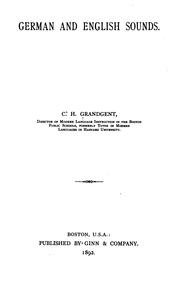 Cover of: German and English sounds. by C. H. Grandgent
