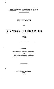 Cover of: Handbook of Kansas libraries, 1902