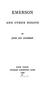 Cover of: Emerson by Chapman, John Jay