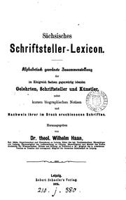 Cover of: Sächsisches Schriftsteller-Lexicon. by Wilhelm Haan