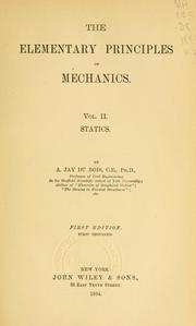 Cover of: The elementary principles of mechanics