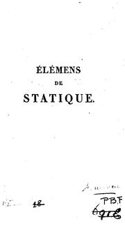 Cover of: Élémens de statique