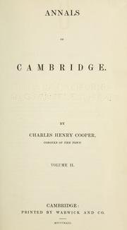 Cover of: Annals of Cambridge.