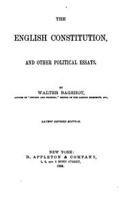 Cover of: The English constitution by Walter Bagehot