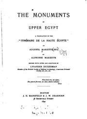 Cover of: The monuments of Upper Egypt by Auguste Mariette