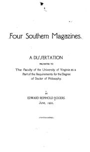 Four southern magazines by Edward Reinhold Rogers