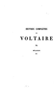Œuvres complètes de Voltaire by Voltaire