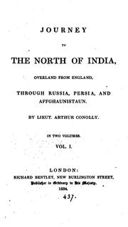 Cover of: Journey to the north of India: overland from England, through Russia, Persia, and Affghaunistaun.