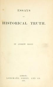 Cover of: Essays on historical truth.