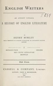 Cover of: English writers: an attempt towards a history of English literature