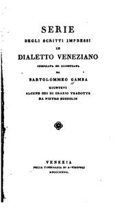 Cover of: Serie degli scritti impressi in dialetto veneziano