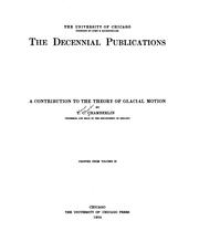 Cover of: A contribution to the theory of glacial motion