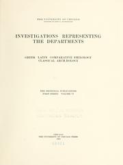 Investigations representing the departments by University of Chicago.