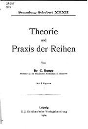 Cover of: Theorie und Praxis der Reihen.