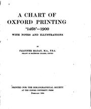 Cover of: A chart of Oxford printing, '1468'-1900: with notes and illustrations