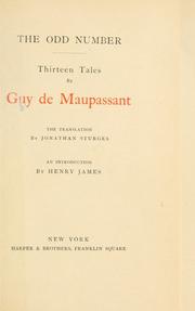 Cover of: The odd number by Guy de Maupassant