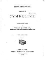 Cover of: Shakespeare's tragedy of Cymbeline. by William Shakespeare