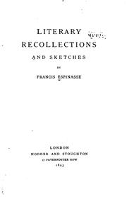 Cover of: Literary recollections and sketches