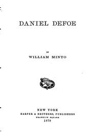 Cover of: Daniel Defoe by William Minto