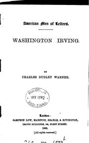 Cover of: Washington Irving.