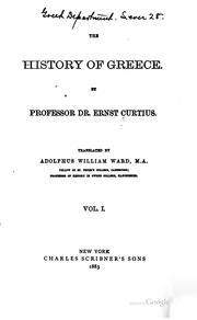 Cover of: The history of Greece. by Ernst Curtius
