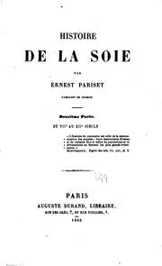 Cover of: Histoire de la soie