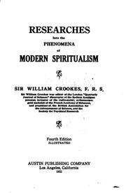 Cover of: Researches into the phenomena of modern spiritualism