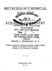 Methods of chemical analysis and foundry chemistry by Frank Lincoln Crobaugh