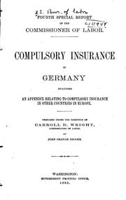 Cover of: Compulsory insurance in Germany including an appendix relating to compulsory insurance in other countries in Europe.