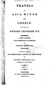 Cover of: Travels in Asia Minor and Greece. by Richard Chandler