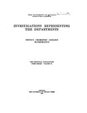 Cover of: Investigations representing the departments. by University of Chicago.