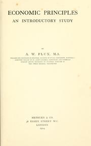 Cover of: Economic principles | Alfred William Flux