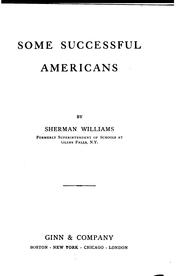 Cover of: Some successful Americans by Sherman Williams, Sherman Williams