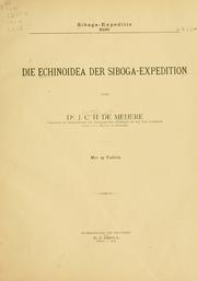 Cover of: Die Echinoidea der Siboga-expedition