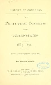 Cover of: History of Congress by William Horatio Barnes