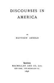 Cover of: Discourses in America