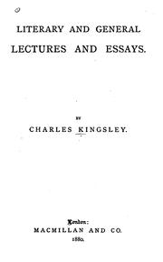 Cover of: Literary and general lectures and essays