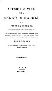 Cover of: Istoria civile del regno di Napoli