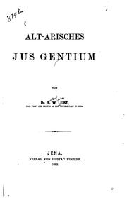 Alt-arisches Jus gentium by Burkard Wilhelm Leist