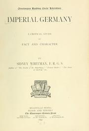 Cover of: Imperial Germany by Sidney Whitman