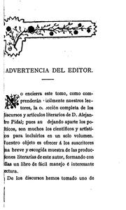 Cover of: Discursos y artículos literarios de D. Alejandro Pidal y Mon