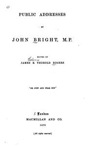 Cover of: Speeches on questions of public policy by Bright, John
