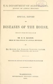 Cover of: Special report on diseases of the horse. by United States. Bureau of Animal Industry
