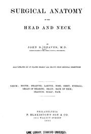 Surgical anatomy of the head and neck by John B. Deaver