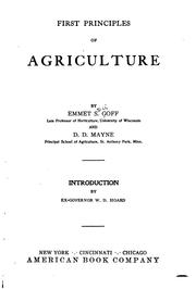 Cover of: First principles of agriculture
