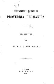 Cover of: Heinrich Bebel's Proverbia germanica.