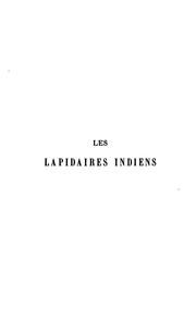 Cover of: Les lapidaires indiens by Louis Finot