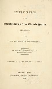 Cover of: Exposé sommaire de la Constitution des Etats-Unis d'Amérique