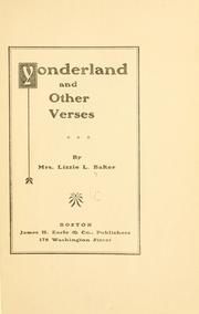 Cover of: Yonderland, and other verses | Lizzie Leonard Baker