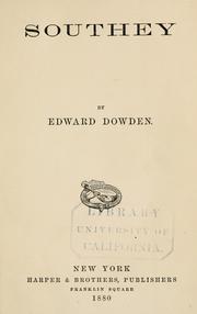 Cover of: Southey. by Dowden, Edward